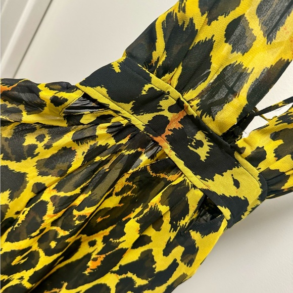 ASOS Cheetah Print Chiffon Maxi Beach Sheer Dress Dress Cover Up - Picture 8 of 10